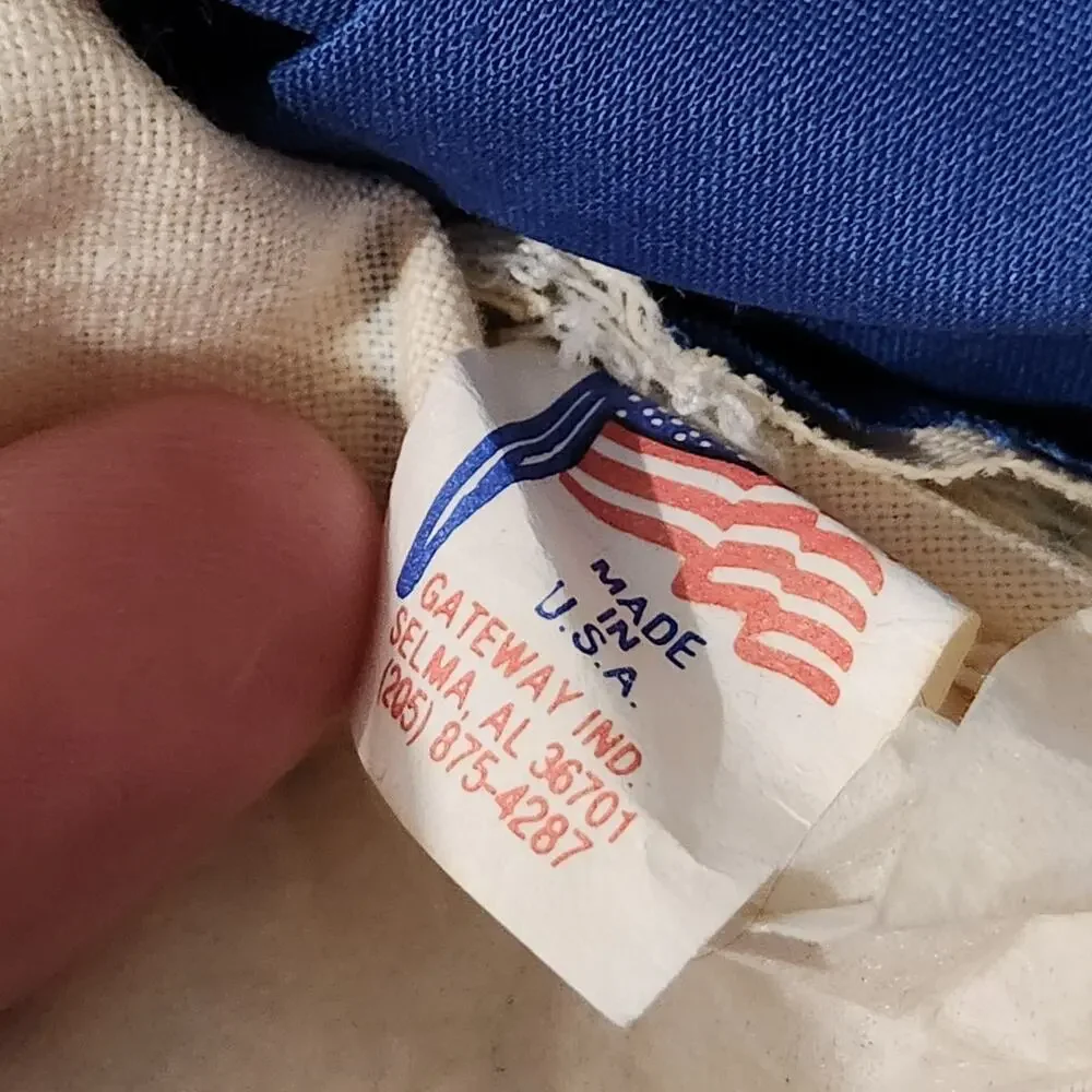 VTG Bud Light‎ Budweiser Beer Blue Pinstripe Painters Hat Cap USA Made STAINED